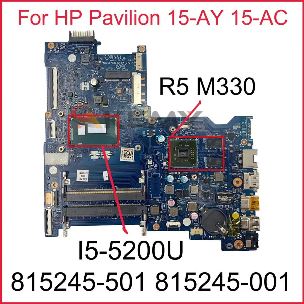 Материнская плата для ноутбука HP Pavilion 15-AY 15-AC SR23Y I5-5200U R5 M330 GPU AHL50 ABL52 LA-C701P 815245-501 815245-001
Материнская плата для ноутбука HP Pavilion 15-AY 15-AC SR23Y I5-5200U R5 M330 GPU AHL50 ABL52 LA-C701P 815245-501 815245-001