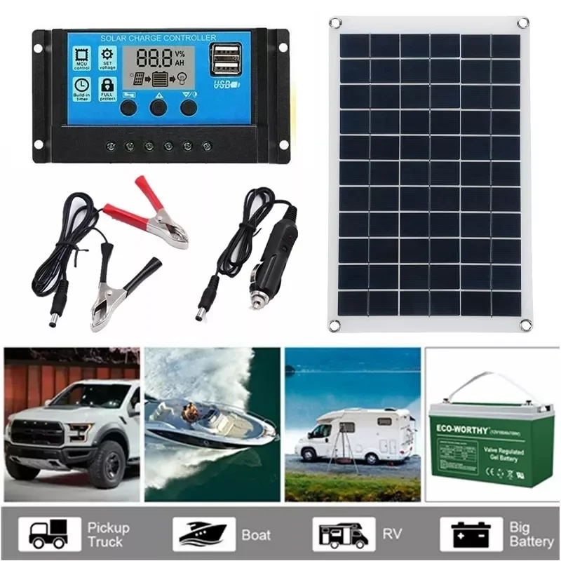 100W Solar Panel Kit Solar Cell 18V/5V USB Solar Panel with Controller For Car Yacht Battery Boat Charger Outdoor Battery Supply
100W Solar Panel Kit Solar Cell 18V/5V USB Solar Panel with Controller For Car Yacht Battery Boat Charger Outdoor Battery Supply