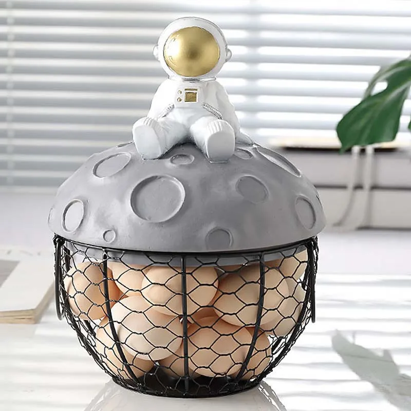 Cute Astronaut Ceramic Chicken Egg Basket Organizer Home Kitchen Egg Storage Holder Wire Fruit Container Oraments Decoration
Cute Astronaut Ceramic Chicken Egg Basket Organizer Home Kitchen Egg Storage Holder Wire Fruit Container Oraments Decoration