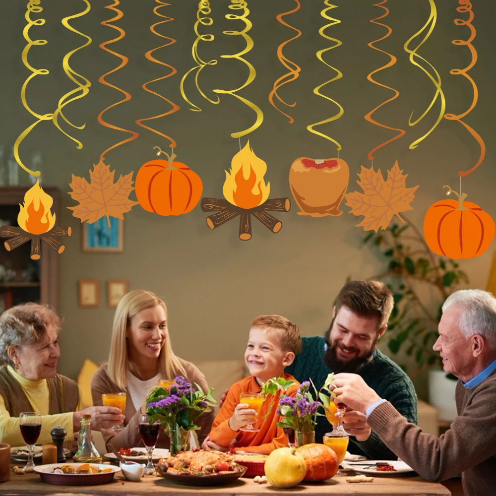 30pcs/set Autumn Fall Maple Leaves THANKSGIVING Day Party Ceiling Hanging Swirls Banner Pumpkin Dinner Falls Party Supplies
30pcs/set Autumn Fall Maple Leaves THANKSGIVING Day Party Ceiling Hanging Swirls Banner Pumpkin Dinner Falls Party Supplies