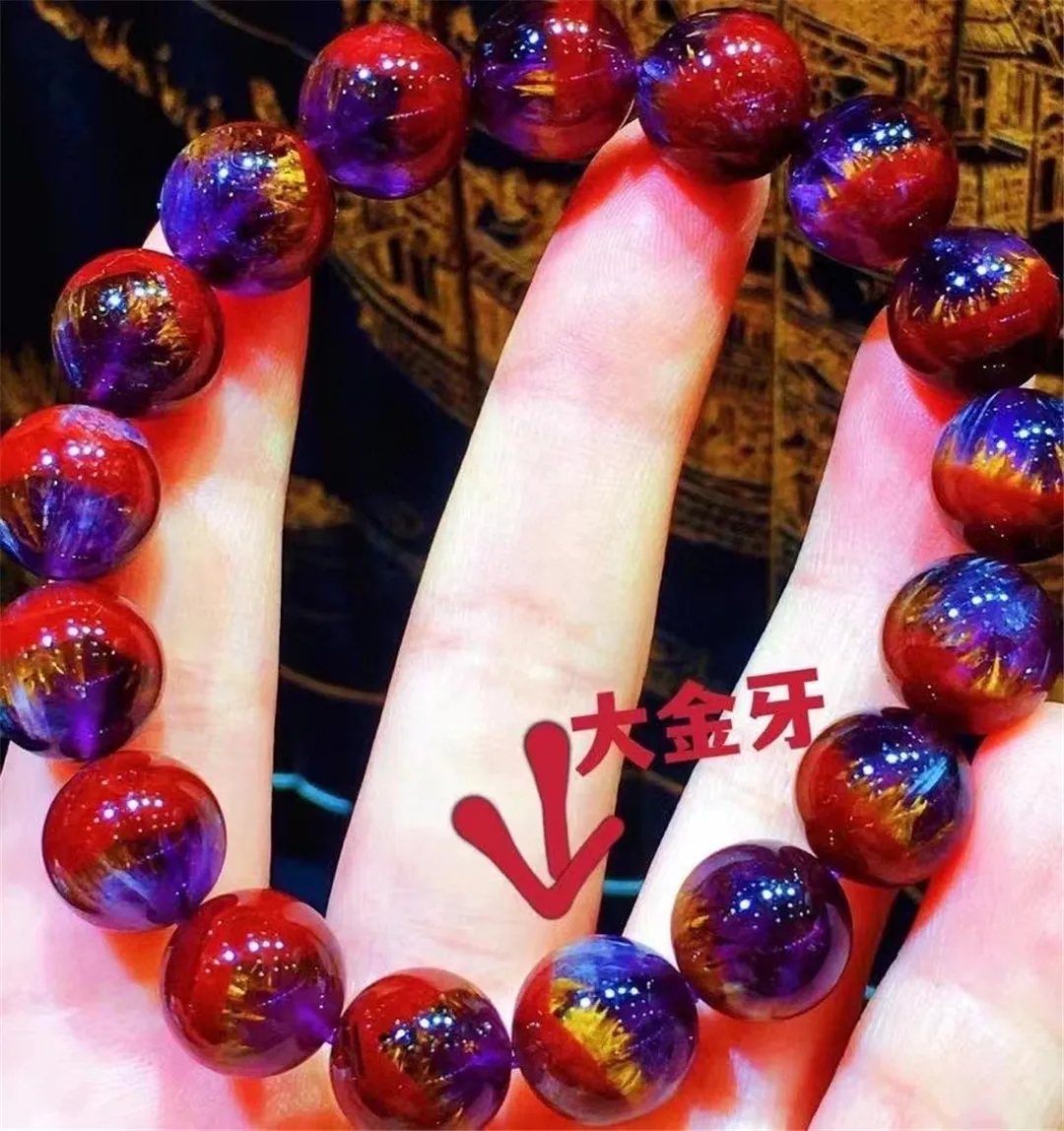 11mm Natural Auralite 23 Gold Rutilated Bracelet Jewelry For Women Man Wealthy Gift Purple Red Crystal Round Beads Stone AAAAA
11mm Natural Auralite 23 Gold Rutilated Bracelet Jewelry For Women Man Wealthy Gift Purple Red Crystal Round Beads Stone AAAAA