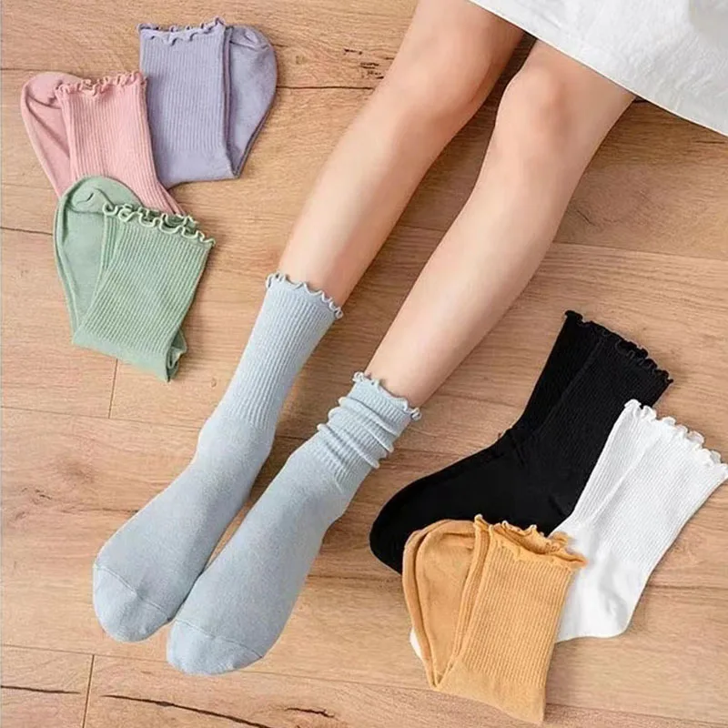 7 Pairs Japanese Style High School Students Loose Long Sock Solid Frilly Ruffle Socks Sweet Girls Kawaii Cute Woman Socks
7 Pairs Japanese Style High School Students Loose Long Sock Solid Frilly Ruffle Socks Sweet Girls Kawaii Cute Woman Socks