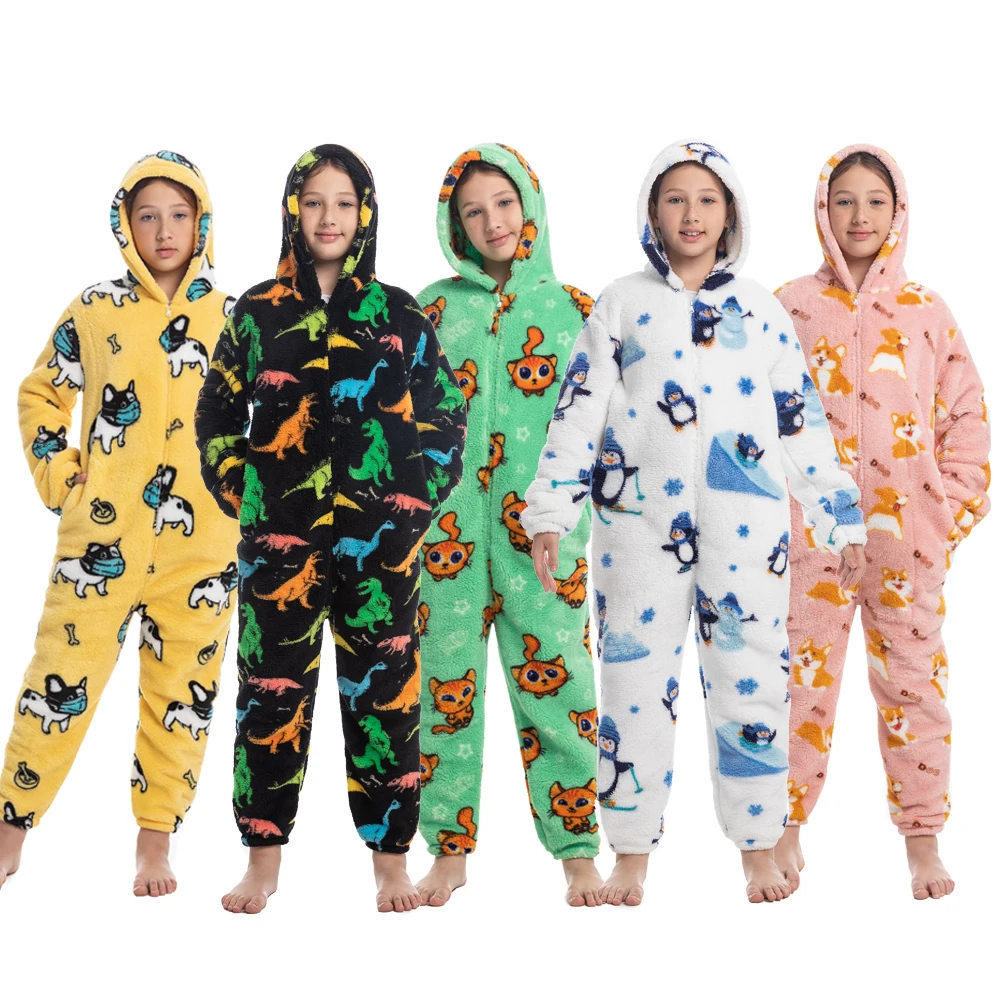 

Детские пижамы-кигуруми в виде единорога, детские комбинезоны в виде животных, комбинезон, комбинезон в виде кролика, Пижама, одежда для сна, пижама для косплея для девочек, пижамы
