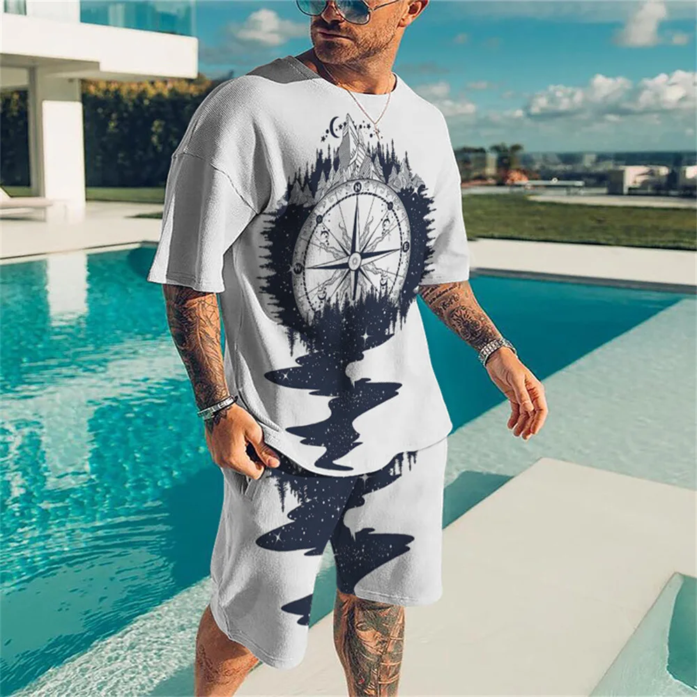 New Men's Fashion 3D Printed T-shirt Suit Beach Street Compass Fashion Fun Sportswear Outdoor Oversized O Collar Two Piece Set
New Men's Fashion 3D Printed T-shirt Suit Beach Street Compass Fashion Fun Sportswear Outdoor Oversized O Collar Two Piece Set