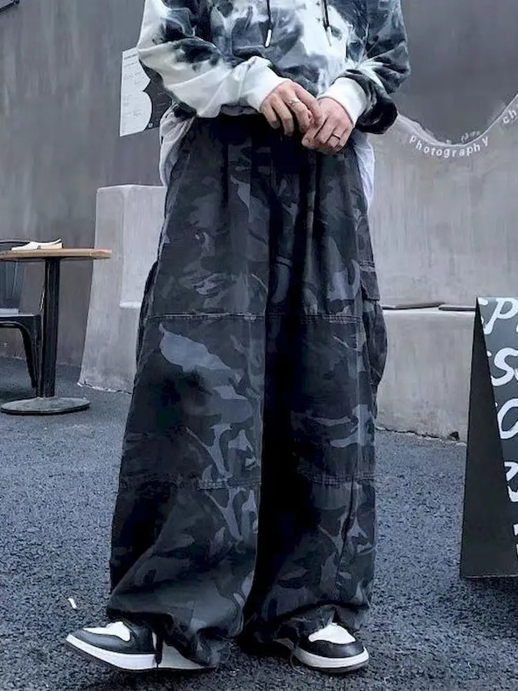 Baggy Camouflage Pockets Straight Cargo Pants Women High Waist Streetwear Loose Wide Leg Pant Vintage Casual Goth Harem Trousers
Baggy Camouflage Pockets Straight Cargo Pants Women High Waist Streetwear Loose Wide Leg Pant Vintage Casual Goth Harem Trousers
