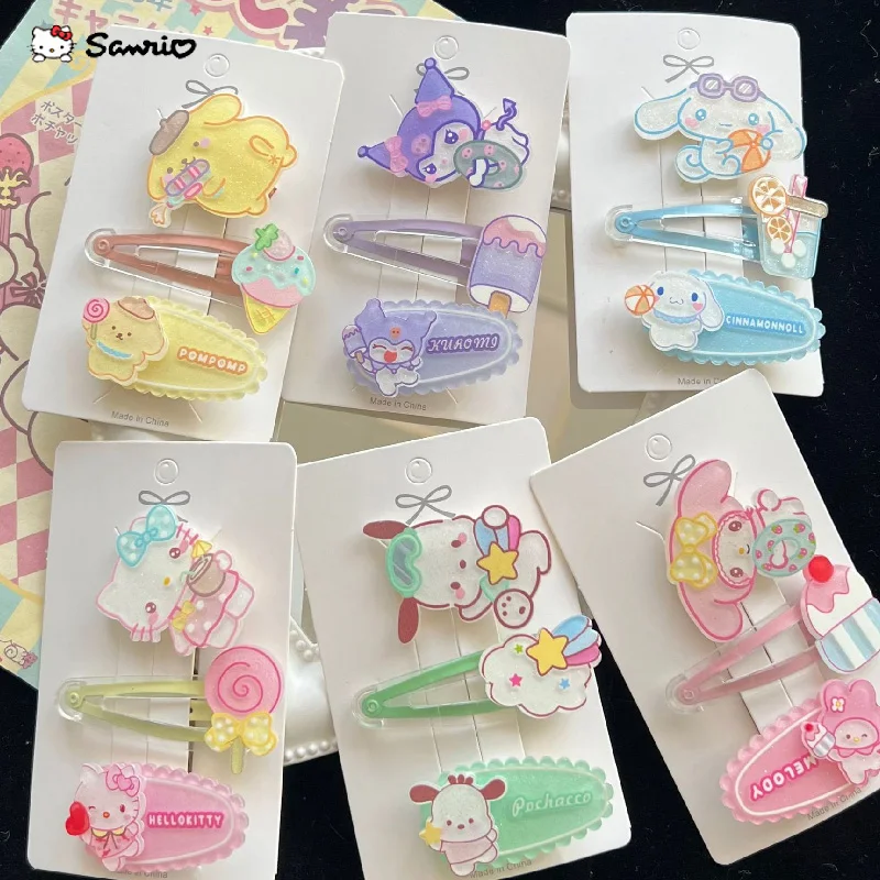 3pc/set Sanrio Summer Fresh Hair Clip Fashion Cinnamoroll Pachacco Cartoon Girl Bb Hairpin Hair Accessories Headwear 2023 New
3pc/set Sanrio Summer Fresh Hair Clip Fashion Cinnamoroll Pachacco Cartoon Girl Bb Hairpin Hair Accessories Headwear 2023 New