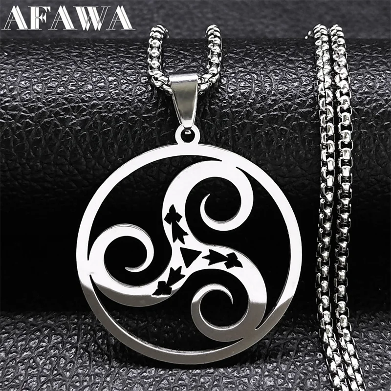 Witch Triskelion Inspired Necklace Stainless Steel Amulet Triskele Triple Spiral Necklaces Jewelry collier acier inoxydable
Witch Triskelion Inspired Necklace Stainless Steel Amulet Triskele Triple Spiral Necklaces Jewelry collier acier inoxydable