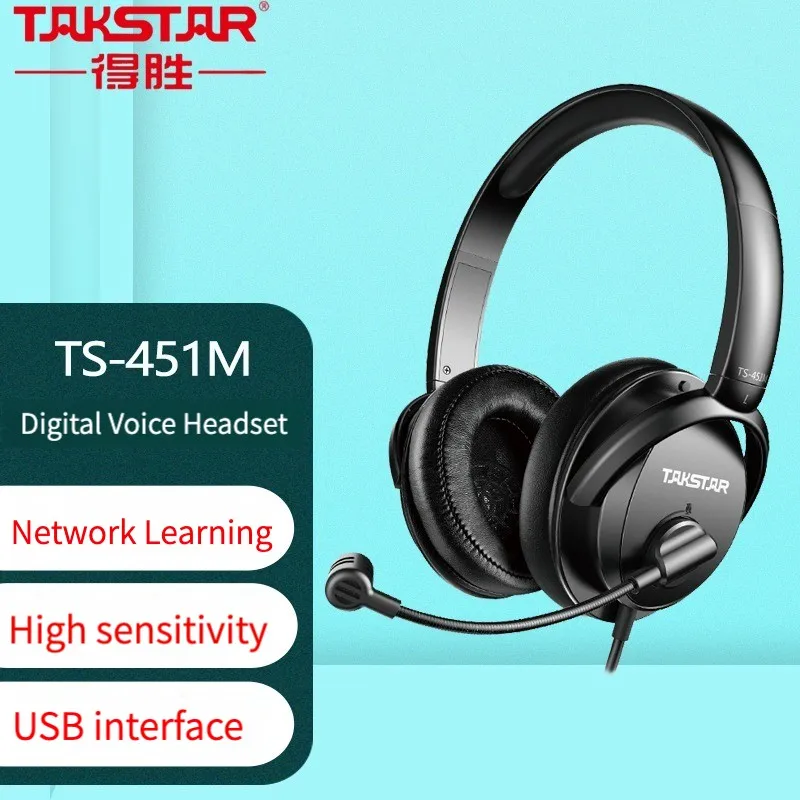 Takstar TS-451M цифровая Голосовая гарнитура USB с креплением на голову Проводная управляемая гарнитура для обучения сети
Takstar TS-451M цифровая Голосовая гарнитура USB с креплением на голову Проводная управляемая гарнитура для обучения сети