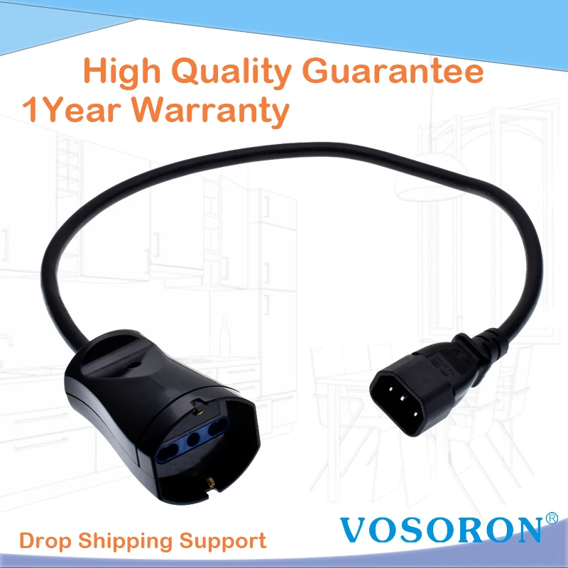 IEC320 C14 to Italy Outlet socket compatible with Schuko CEE,connect the Italy CEI 23-16 Plug to the C14 receptacle power cord
IEC320 C14 to Italy Outlet socket compatible with Schuko CEE,connect the Italy CEI 23-16 Plug to the C14 receptacle power cord