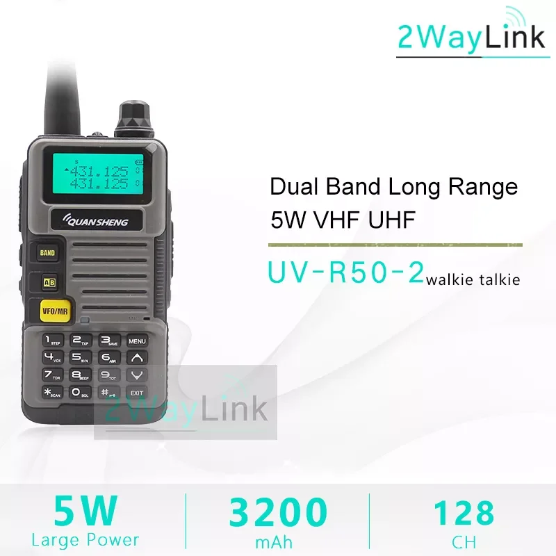 Портативная двухсторонняя рация Talkie QuanSheng, любительская радиостанция, мощность 5 Вт, 3200 мАч
Портативная двухсторонняя рация Talkie QuanSheng, любительская радиостанция, мощность 5 Вт, 3200 мАч