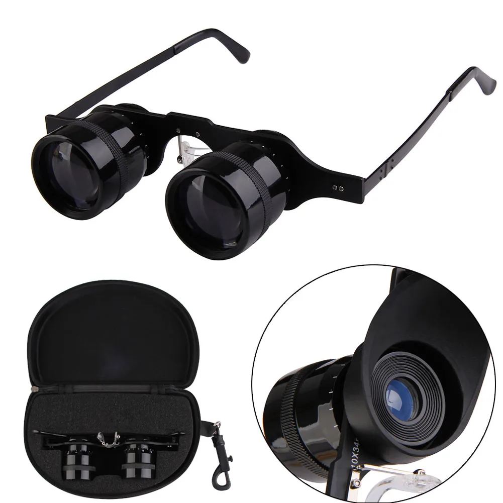 

New 10x34 Glasses Fishing 66g Ultralight Hand Free Binoculars Telescope With Protective Package Box ARE4 Night Vision Telescope