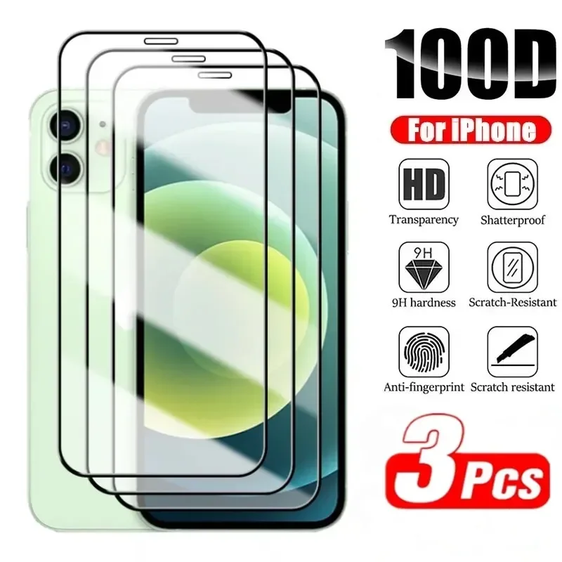 3PCS 100D Full Cover Protective Glass For IPhone 15 11 X XR XS MAX 6 7 8 Plus Screen Protector On iPhone 13 12 Mini 14 Pro Glass
3PCS 100D Full Cover Protective Glass For IPhone 15 11 X XR XS MAX 6 7 8 Plus Screen Protector On iPhone 13 12 Mini 14 Pro Glass