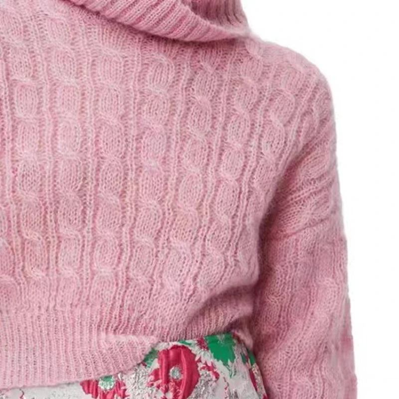 Женский свитер-водолазка из мохера, розовый свитер с длинным рукавом, Короткий Джемпер в рубчик
Женский свитер-водолазка из мохера, розовый свитер с длинным рукавом, Короткий Джемпер в рубчик