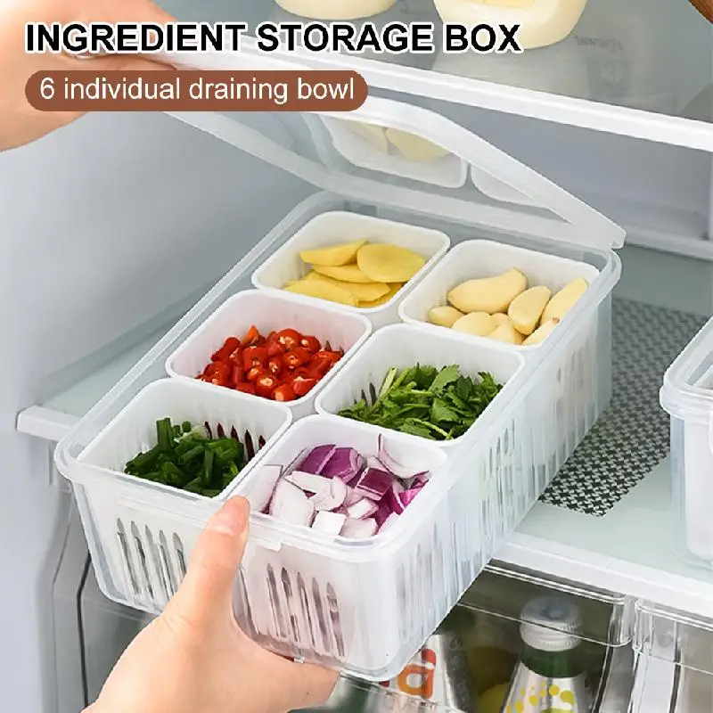 Refrigerator Food Drain Fresh-keeping Box Ginger Garlic Onion Pepper Storage Box Fruit Vegetable Drain Basket Kitchen Organizer
Refrigerator Food Drain Fresh-keeping Box Ginger Garlic Onion Pepper Storage Box Fruit Vegetable Drain Basket Kitchen Organizer