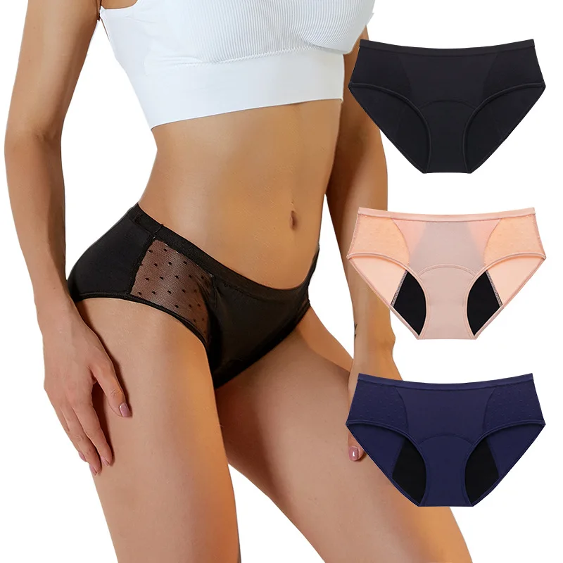 

Menstrual Panties For Women Period Underwear 4 Layer Heavy Flow Absorbency Leakproof Physiological Sanitary Lingerie Plus Size