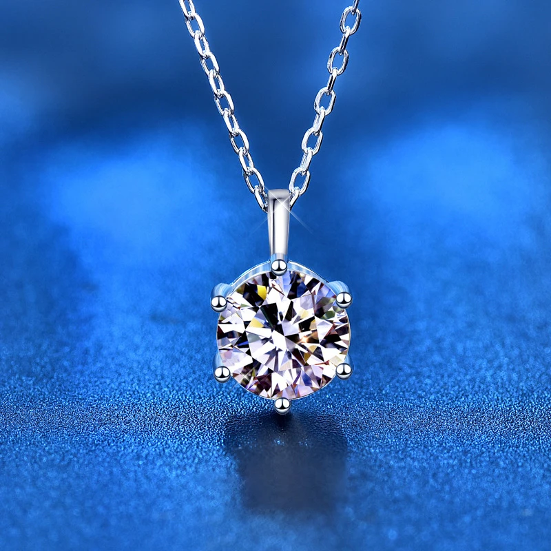 1.0ct VVS1 D Color Moissanite Necklace 925 Soild Sterling Sliver Chain with Certificate Fine Jewelry for Woman
1.0ct VVS1 D Color Moissanite Necklace 925 Soild Sterling Sliver Chain with Certificate Fine Jewelry for Woman