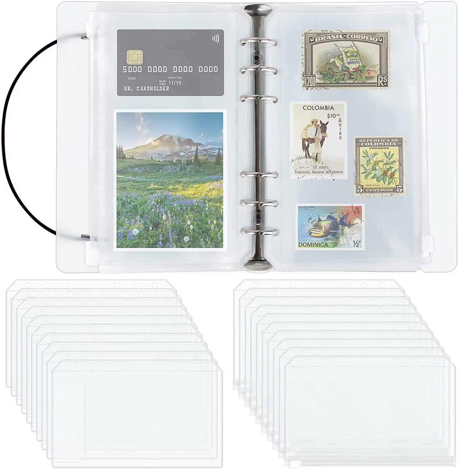 A6 Ring Binder Notebook 6-Ring Binder Notebook Refill Set with 12Pcs Plastic Binder Envelopes for Diary, Office, Home, School
A6 Ring Binder Notebook 6-Ring Binder Notebook Refill Set with 12Pcs Plastic Binder Envelopes for Diary, Office, Home, School