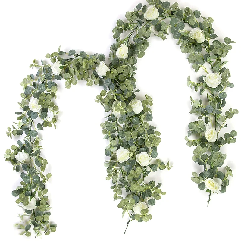 2-Pack 5.9FT Artificial Eucalyptus Garland with Flower Fake Greenery Vines and Leaves for Arch Arrangement Table Runner
2-Pack 5.9FT Artificial Eucalyptus Garland with Flower Fake Greenery Vines and Leaves for Arch Arrangement Table Runner