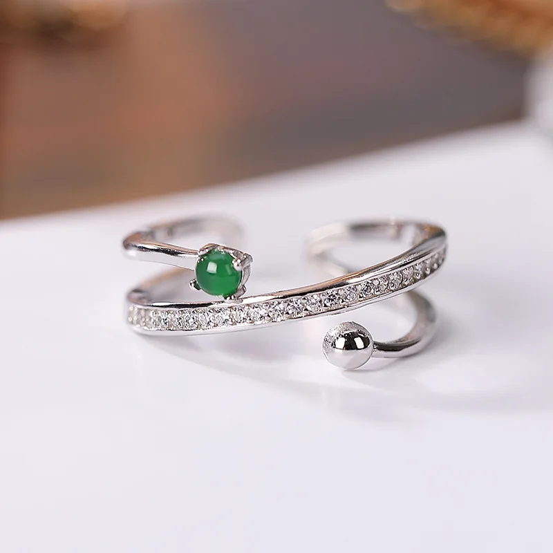 S925 Sterling Silver Natural Emerald Ring Personality Fashion Light Luxury Temperament Women's Open Rings
S925 Sterling Silver Natural Emerald Ring Personality Fashion Light Luxury Temperament Women's Open Rings