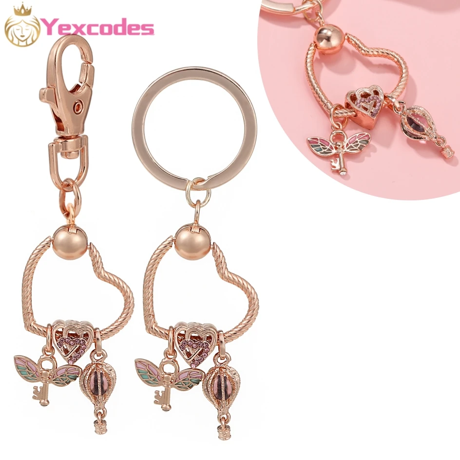 European Fashion Fine Keychain DIY Double Love Crystal Hot Air Balloon Rose Gold Pendant, FIt Fashion Women Apparel Accessories
European Fashion Fine Keychain DIY Double Love Crystal Hot Air Balloon Rose Gold Pendant, FIt Fashion Women Apparel Accessories