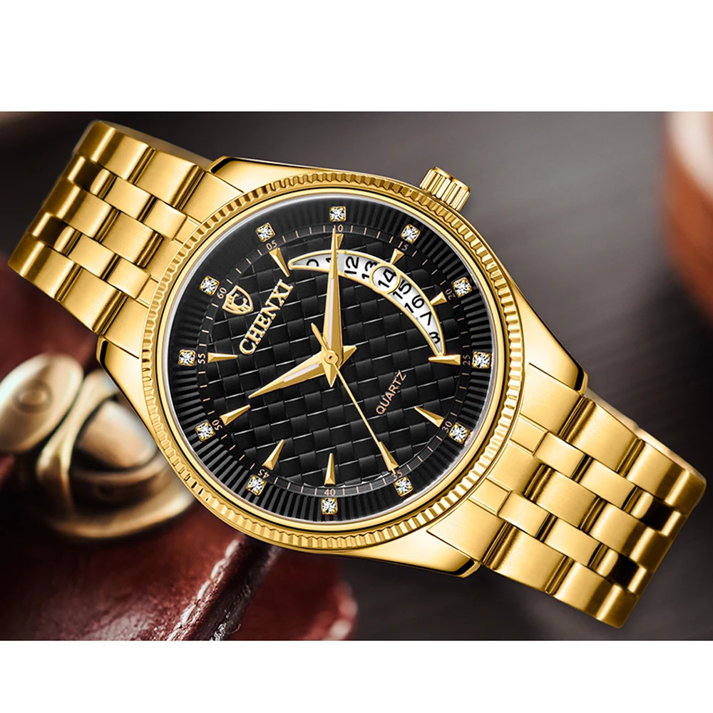 CHENXI Top Men Watch Luxury Brand Stainless Steel Waterproof Quartz Wristwatch Mens Watches Fashion Golden Business Male Clock
CHENXI Top Men Watch Luxury Brand Stainless Steel Waterproof Quartz Wristwatch Mens Watches Fashion Golden Business Male Clock