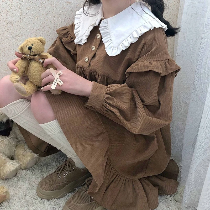 Kawaii Women Dress Long Sleeve Lolita Japanese Preppy Style Student Girls Sweet Peter Pan Collar New Fashion Autumn Mini Dresses
Kawaii Women Dress Long Sleeve Lolita Japanese Preppy Style Student Girls Sweet Peter Pan Collar New Fashion Autumn Mini Dresses