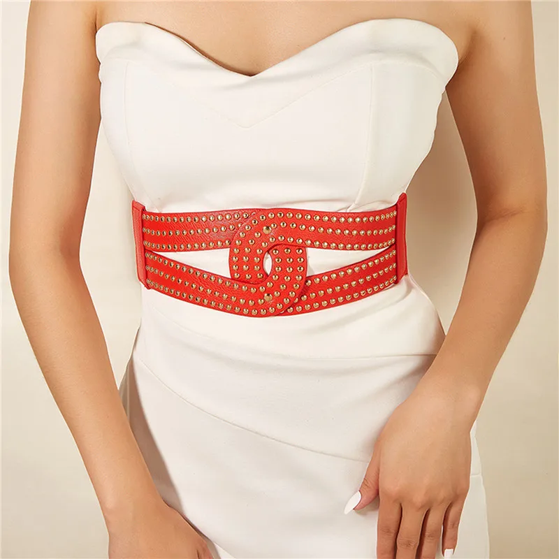 2022 High Quality Ladies Corset Elastic Rivet Wide Girdle Dress Coat Suit Shirt Decoration Belts For Women Luxury Designer Brand
2022 High Quality Ladies Corset Elastic Rivet Wide Girdle Dress Coat Suit Shirt Decoration Belts For Women Luxury Designer Brand