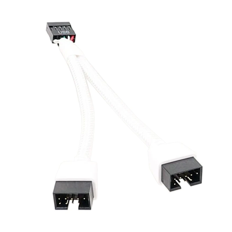 

Mainboard USB 2.0 9Pin to 2x 9 Pin Shielded Cable Eliminates and Enhances Data Transmission Drop Shipping