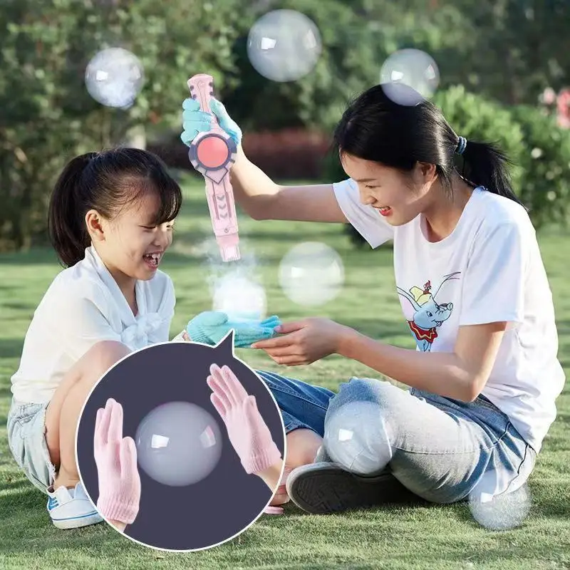 

Kid's Magic Smog Blowing Stick With Glove Hand Play Smoke Bubble Automatic Electric Music Led Water Machine Gun Toy Gift