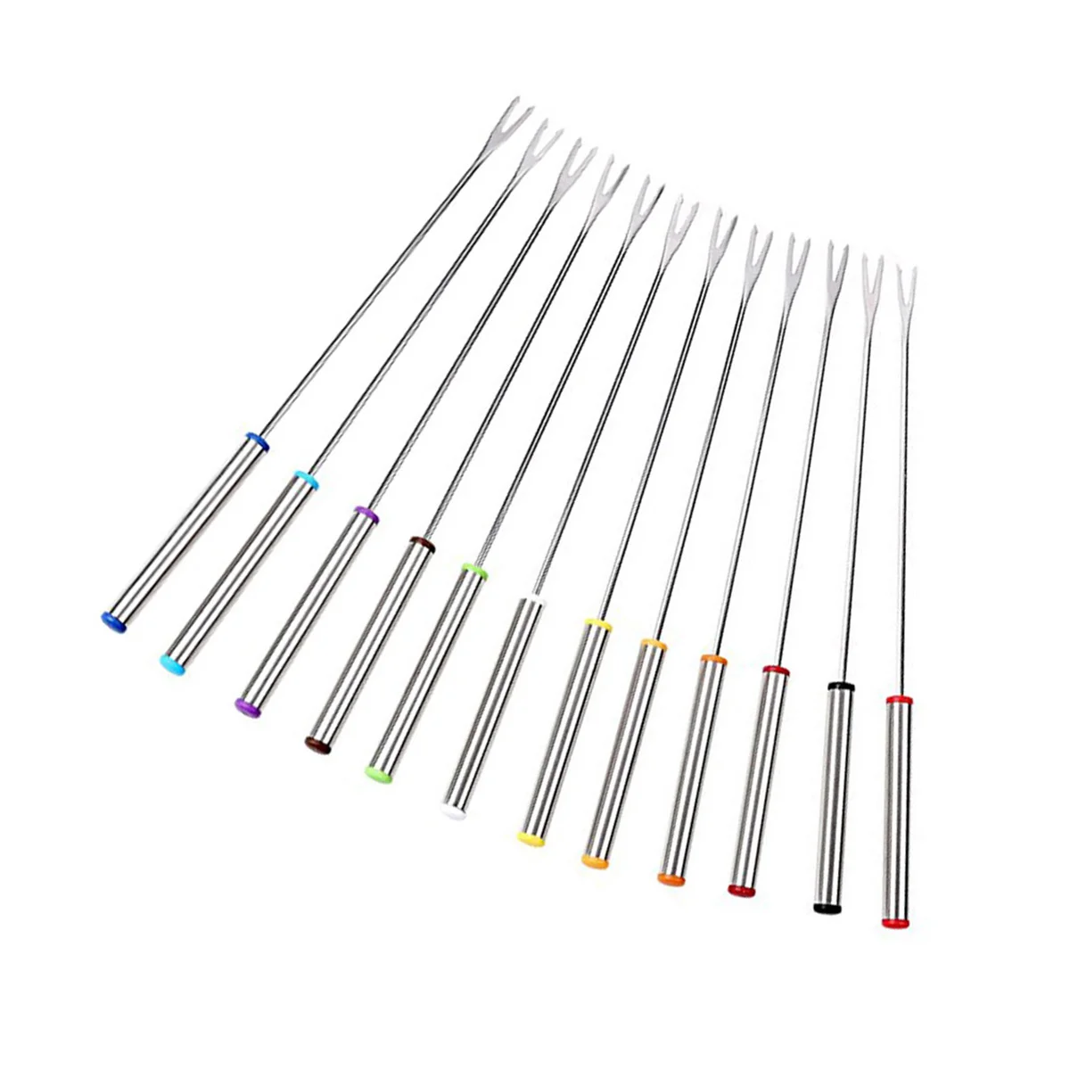 6pcs 24cm Stainless Steel Fondue Forks Cheese Fondue Forks with Heat Resistant Handle for Chocolate Fountain Cheese Fondue
6pcs 24cm Stainless Steel Fondue Forks Cheese Fondue Forks with Heat Resistant Handle for Chocolate Fountain Cheese Fondue