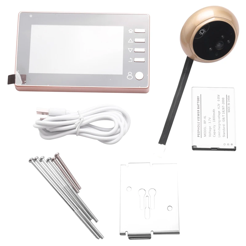 Danmini Video Doorbell Peephole With Camera, 4.3 Inch Hd Digital Display, Zinc Alloy Material Cat Eyes Door Viewer, 300, 000 P
Danmini Video Doorbell Peephole With Camera, 4.3 Inch Hd Digital Display, Zinc Alloy Material Cat Eyes Door Viewer, 300, 000 P