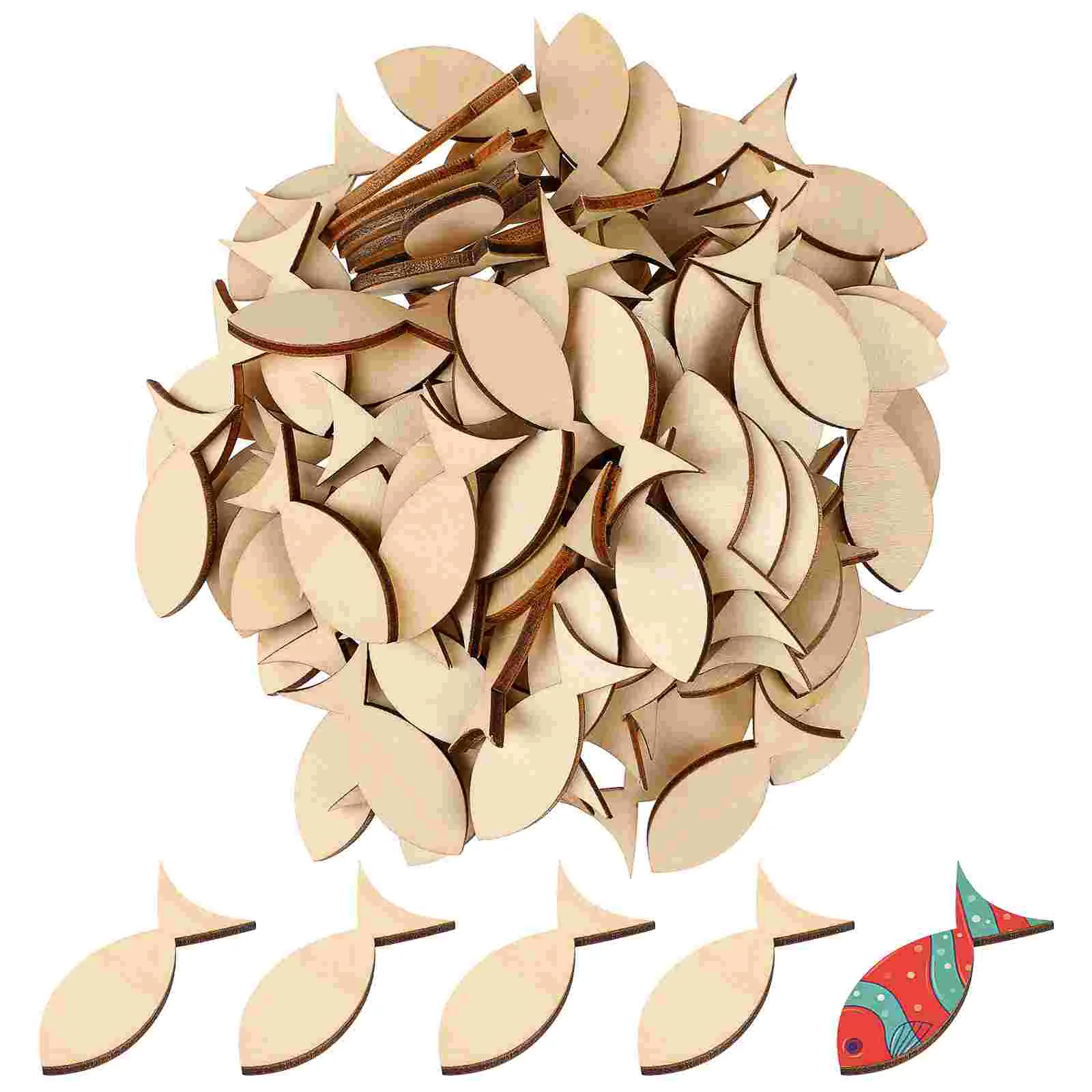 100 Pcs Unfinished Wooden Chips Fish-shape Wood Slices Graffiti Wood Chips Creative DIY Accessories for Crafts
100 Pcs Unfinished Wooden Chips Fish-shape Wood Slices Graffiti Wood Chips Creative DIY Accessories for Crafts