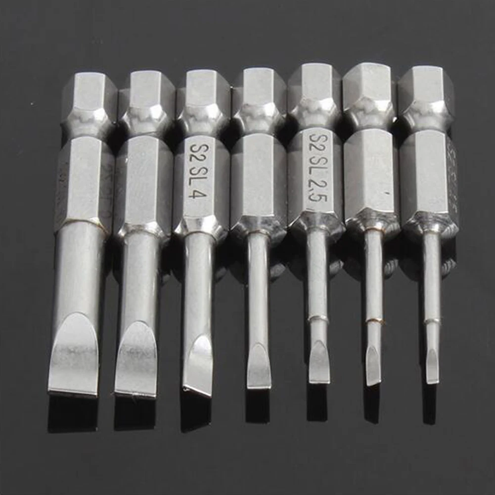 7pcs 50mm Magnetic Screwdrivers Bits Flat Head Slotted Tip Electric Power Repair Hand Tools SL1.6 2 2.5 3 4 5 6 Alloy Steel
7pcs 50mm Magnetic Screwdrivers Bits Flat Head Slotted Tip Electric Power Repair Hand Tools SL1.6 2 2.5 3 4 5 6 Alloy Steel