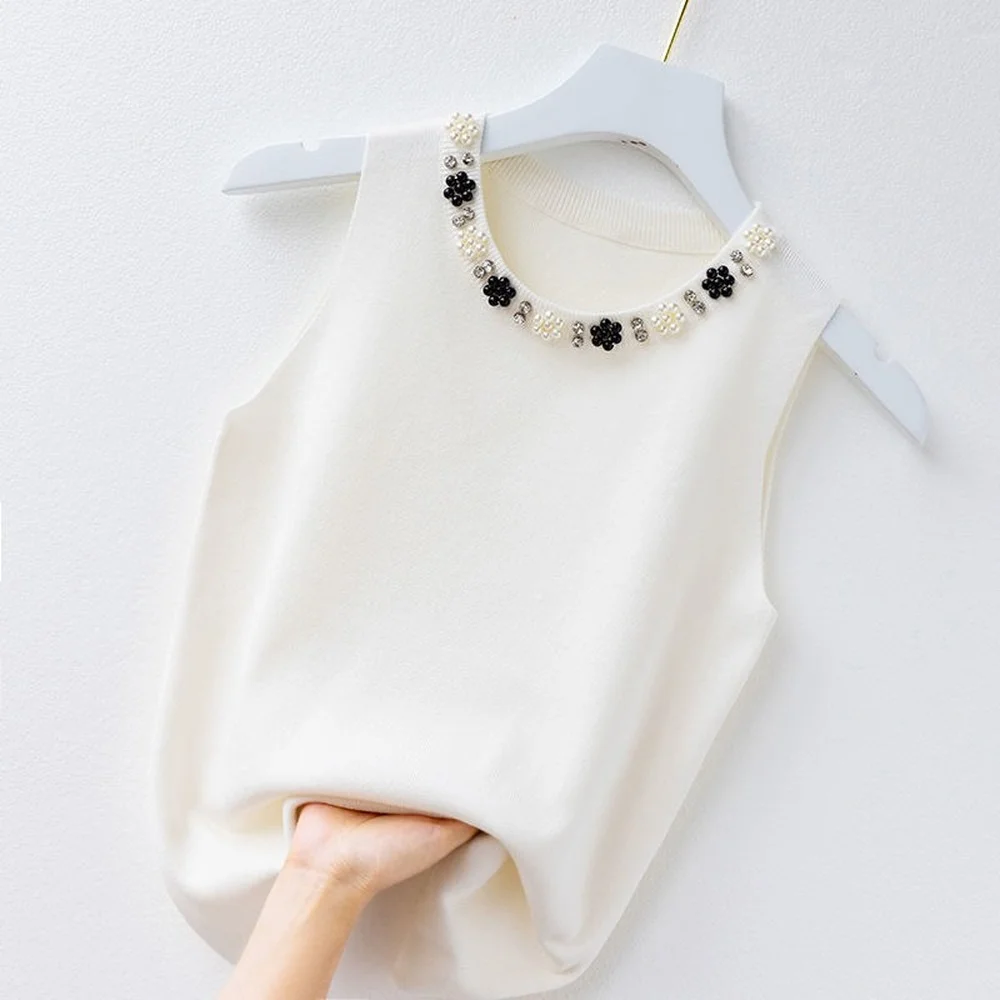 Lady Vest Women Black Loose White Korean Style Sleeveless Knitted O-Neck All-match Female Tank Tops Simple Cami T Shirt
Lady Vest Women Black Loose White Korean Style Sleeveless Knitted O-Neck All-match Female Tank Tops Simple Cami T Shirt