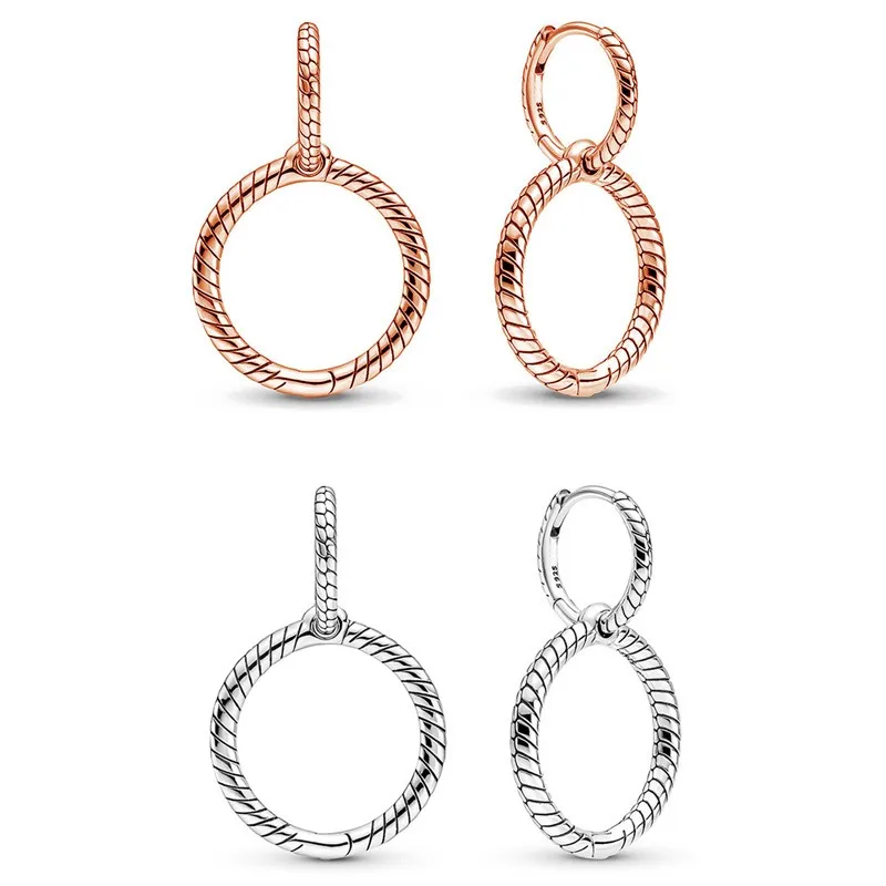 Authentic 925 Sterling Silver Sparkling Rose Charm Double Hoop Earrings For Women Wedding Gift Fashion Jewelry
Authentic 925 Sterling Silver Sparkling Rose Charm Double Hoop Earrings For Women Wedding Gift Fashion Jewelry