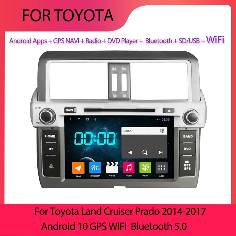 For Toyota Land Cruiser Prado 2014-2017 Car Android 10 Core System A53 Processor IPS LCD Screen DVD Player GPS Navigation
For Toyota Land Cruiser Prado 2014-2017 Car Android 10 Core System A53 Processor IPS LCD Screen DVD Player GPS Navigation