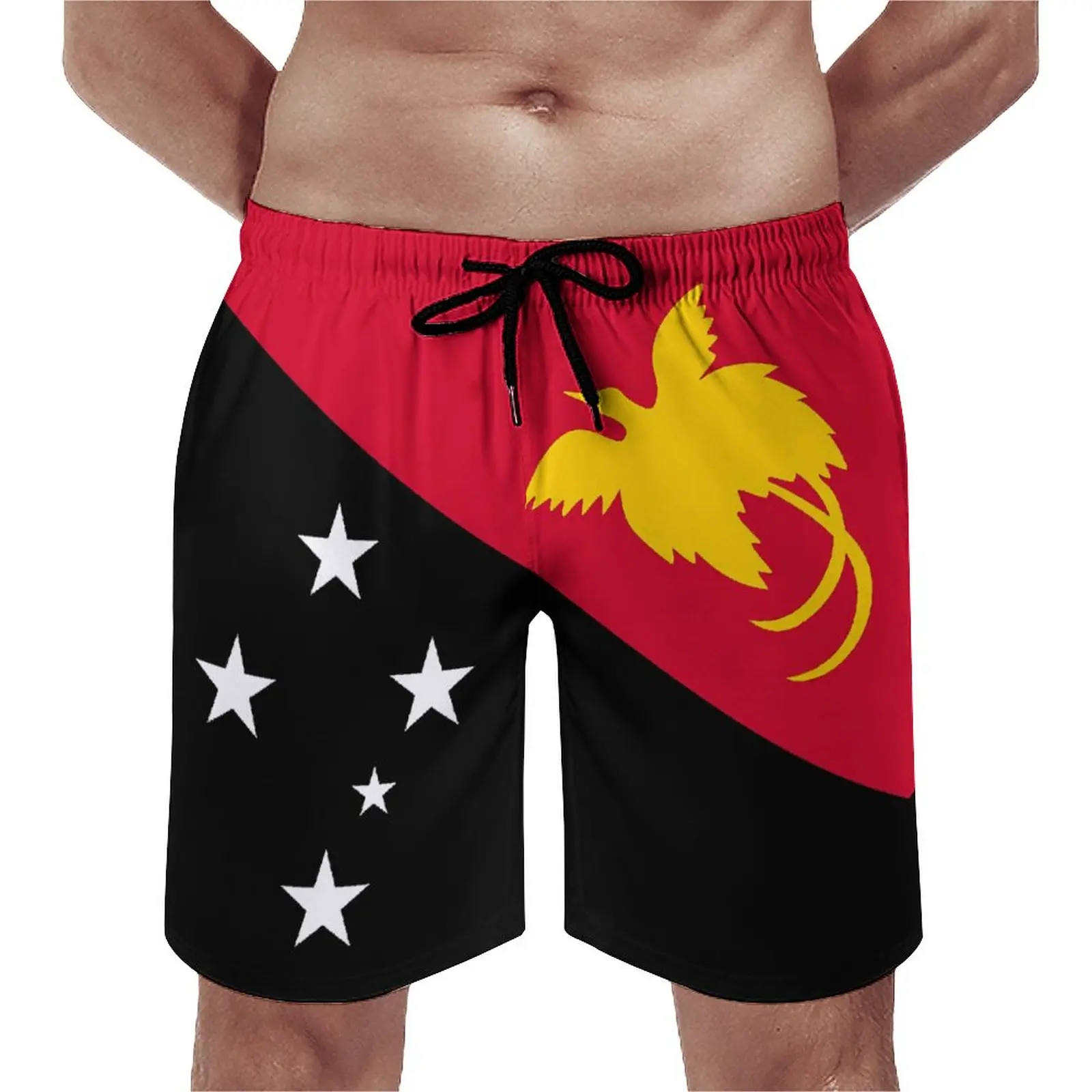 

Флаг Папуа-Новой Гвинеи аниме причиной Премиум регулируемый шнурок дышащий Быстросохнущий мужской Пляжный короткий бег свободный эластичный