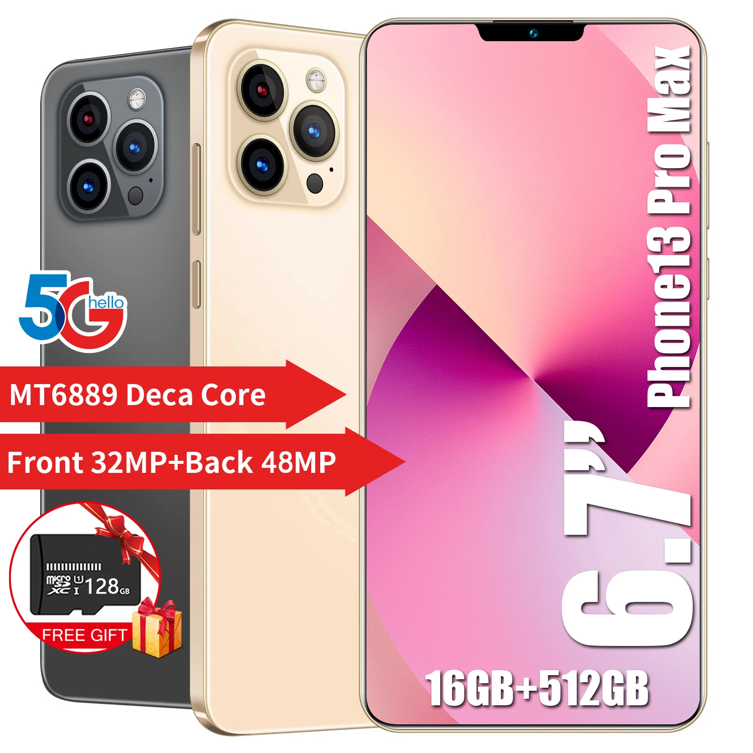 2022 I13 Pro Max 6.7 Inch Global Version New Full Screen 12GB+512GB Smartphone 4G 5G Celular Mobilephone New Celulares Cellphone
2022 I13 Pro Max 6.7 Inch Global Version New Full Screen 12GB+512GB Smartphone 4G 5G Celular Mobilephone New Celulares Cellphone