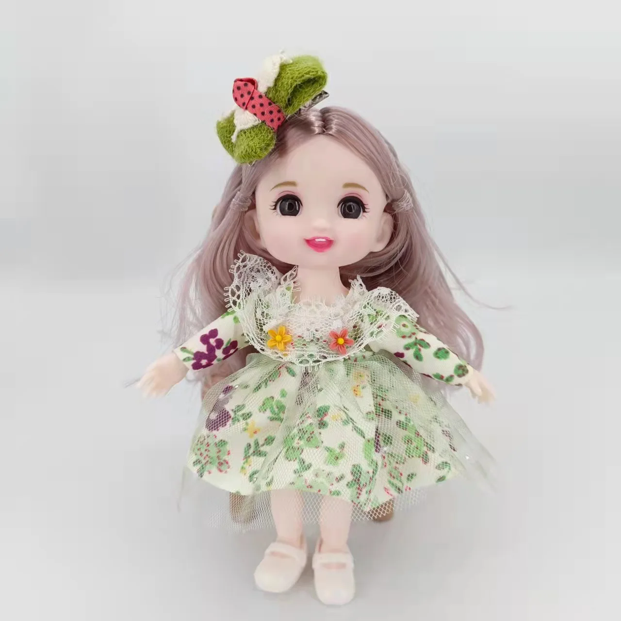 

8 Points 16cm Cute Expression BJD Doll Clothes Set Can Be Changed Into 13 Joint Movable 3D Eyes Princess Girl Costume Toy Gift