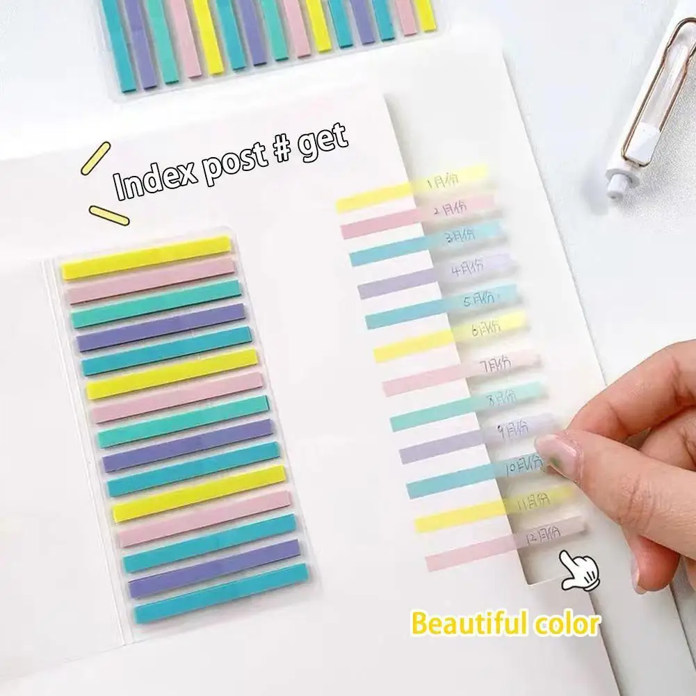 

300 Sheets Color Ultra Fine Memo Pad Posted Sticky Stationery Kawaii Bookmarks Paper Sticker Notepads School Notes X7W7