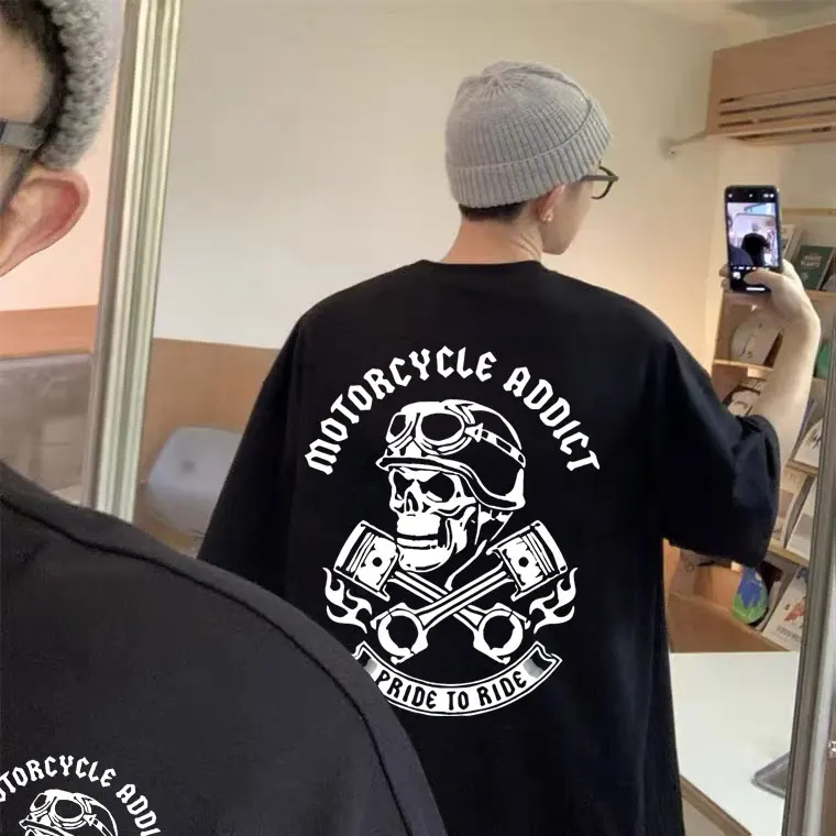 Motorcycle Addict Piston Skull Double Sided Print T-shirt Men's Oversized Tshirt Harajuku Tee Men Women Fashion Casual T Shirts
Motorcycle Addict Piston Skull Double Sided Print T-shirt Men's Oversized Tshirt Harajuku Tee Men Women Fashion Casual T Shirts