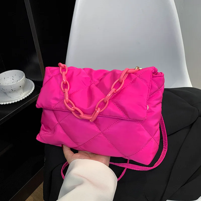 Winter Crossbody Square Bag Flap Nylon Quilted Ladies Shoulder Bags Casual Underarm Bags Large Capacity for Female Shopping
Winter Crossbody Square Bag Flap Nylon Quilted Ladies Shoulder Bags Casual Underarm Bags Large Capacity for Female Shopping
