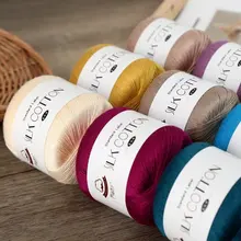 50g/PC Silk Lace Cotton Milk Crochet Yarn Baby Hand-Knitted Warm Soft Knitting Thread for Hand Knitting Supplies Cross Stitch