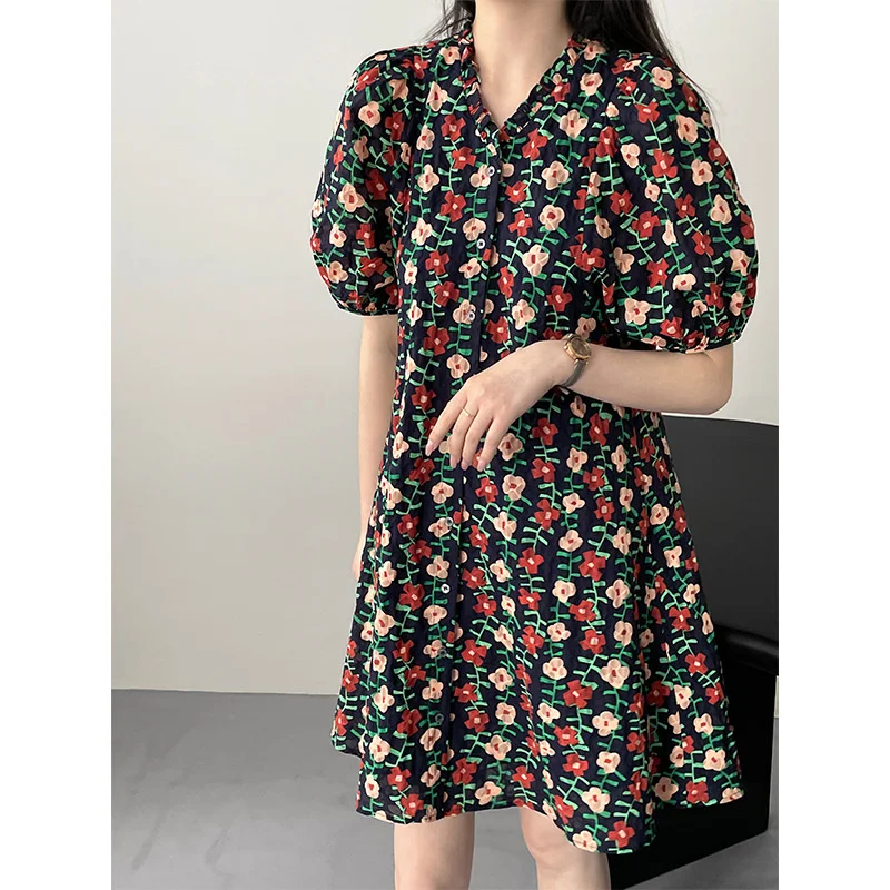 Women Flower Doll Mini Dress With Black Korean Soft Ruffle Lace Collar A-line Dress
Women Flower Doll Mini Dress With Black Korean Soft Ruffle Lace Collar A-line Dress