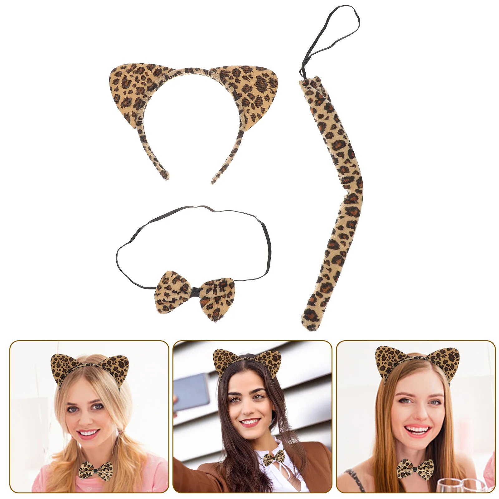 3 Sets Leopard Print Clothing Cat Ears Headband Party Hairband Halloween Costume Prints Tail Flannel Bow Tie Miss Box
3 Sets Leopard Print Clothing Cat Ears Headband Party Hairband Halloween Costume Prints Tail Flannel Bow Tie Miss Box