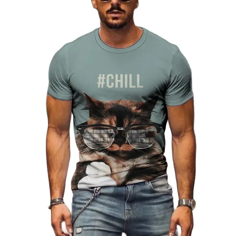 Cat Men's Summer 3D Printed Owl Casual Fashion Short Sleeved O-neck T-shirt Oversized Clothing
Cat Men's Summer 3D Printed Owl Casual Fashion Short Sleeved O-neck T-shirt Oversized Clothing