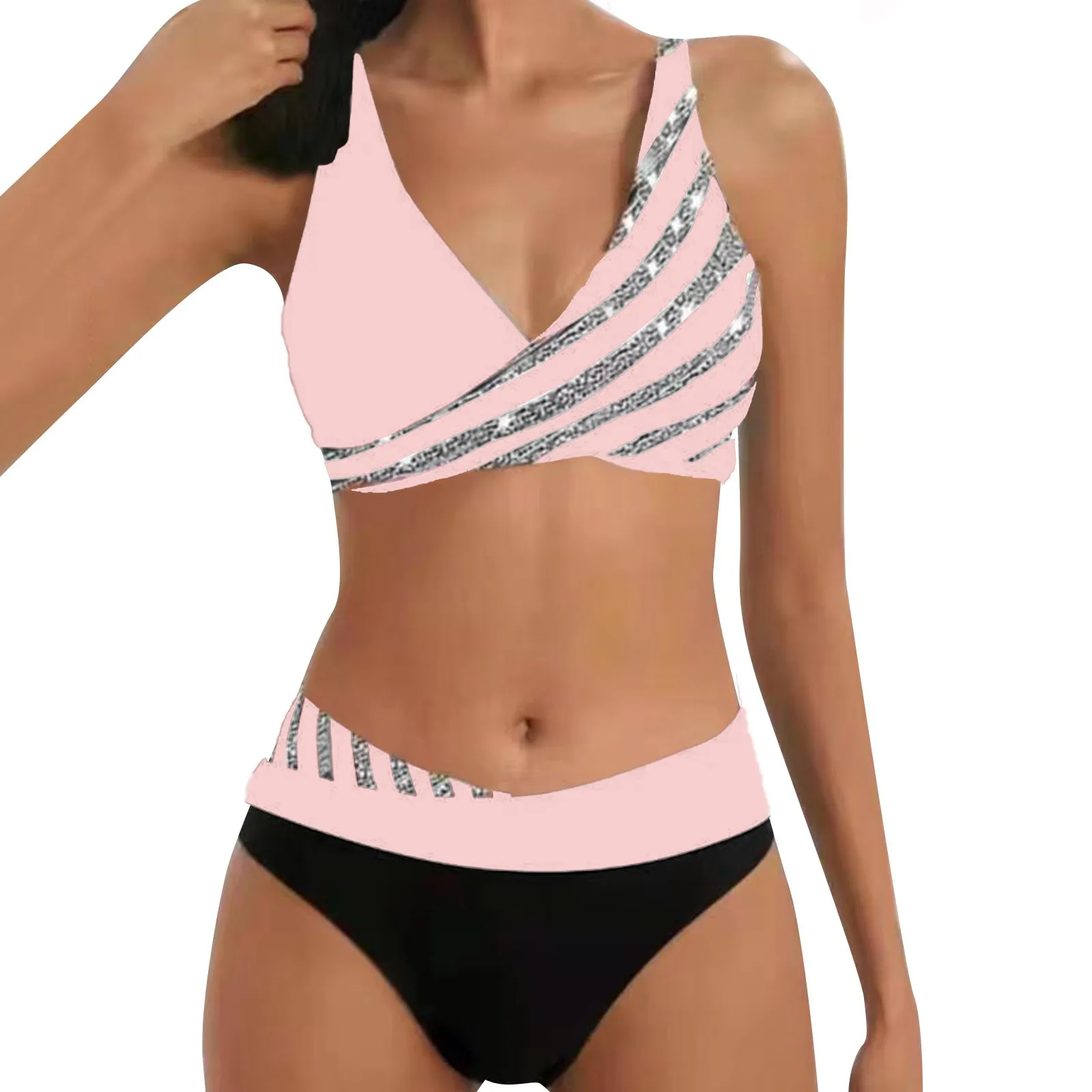 Women Sexy Bikini Set Stripe Flash Bra Swimsuit High Waist Push Up Srting Bathing Suit Print Swimwear Female V-neck Bathing Suit
Women Sexy Bikini Set Stripe Flash Bra Swimsuit High Waist Push Up Srting Bathing Suit Print Swimwear Female V-neck Bathing Suit
