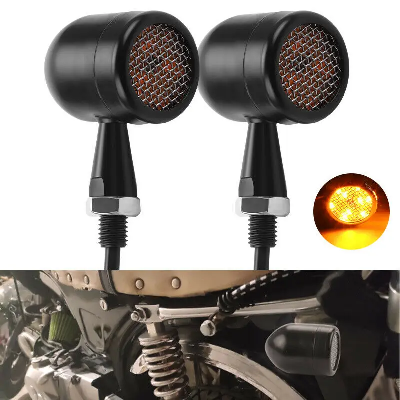 2PCS Motorcycle LED Black Bullet Turn Signal Light Amber For Bobber Cafe Racer Motorcycles Accessories
2PCS Motorcycle LED Black Bullet Turn Signal Light Amber For Bobber Cafe Racer Motorcycles Accessories