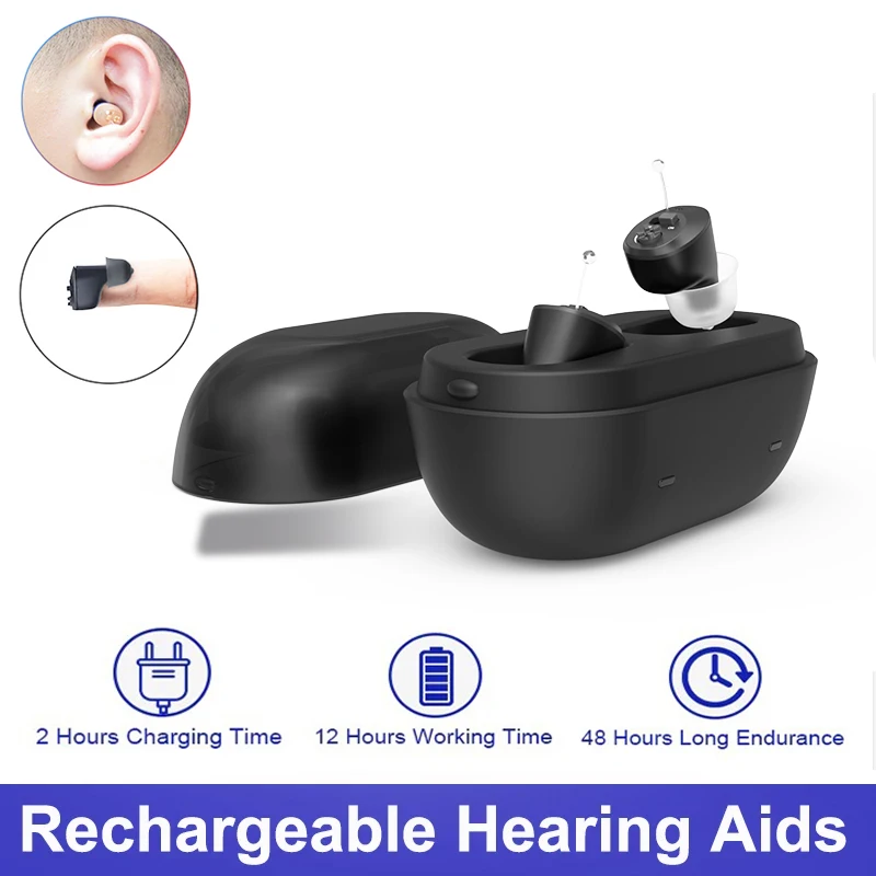 CIC Rechargable Hearing Aids Micro Hearing Aid Invisible Sound Amplifier for Deafness Elderly Adjustable Ear Aid Audifonos
CIC Rechargable Hearing Aids Micro Hearing Aid Invisible Sound Amplifier for Deafness Elderly Adjustable Ear Aid Audifonos
