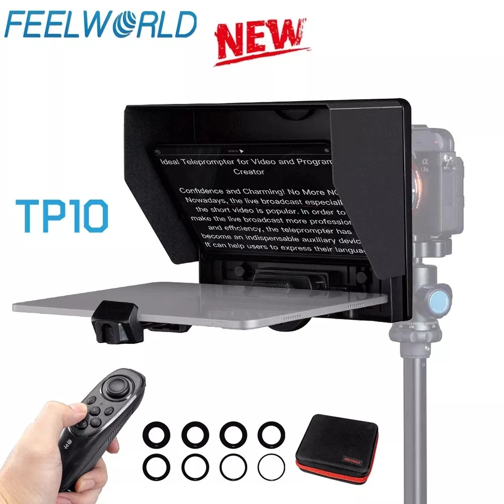 FEELWORLD TP10 Teleprompter Portable 10 Inch Teleprompter Smartphone Tablet Prompter for Pad Tablet DSLR Camera Shooting
FEELWORLD TP10 Teleprompter Portable 10 Inch Teleprompter Smartphone Tablet Prompter for Pad Tablet DSLR Camera Shooting